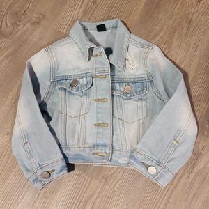 SHEIN Kids Faded Blue Denim Jacket
